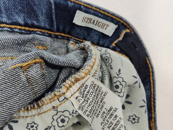 True Craft Flex Boy's Size 10 Med Wash Straight Stretch Distressed Denim Jeans - Picture 10 of 11